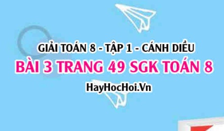 Giải bài 3 trang 49 Toán 8 Tập 1 SGK Cánh Diều